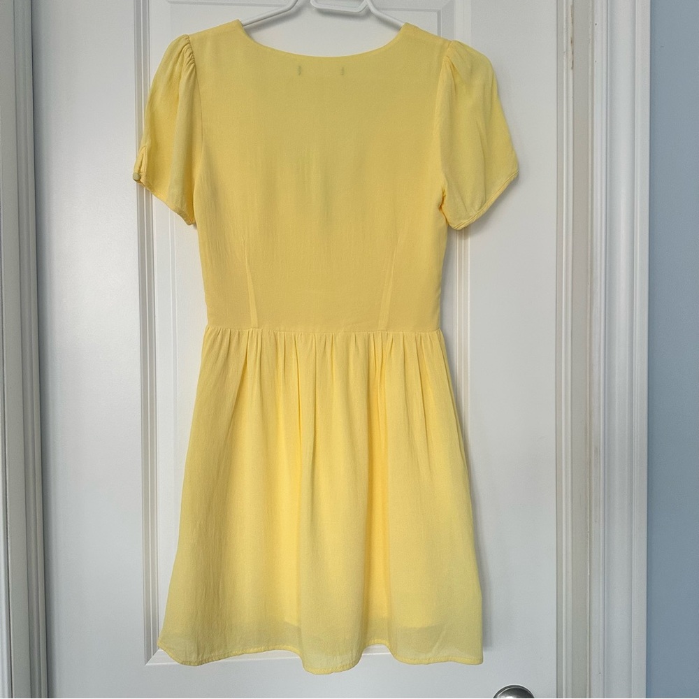 yellow, V-neck, short sleeve, min dress - Picture 6 of 11